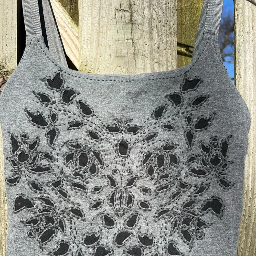 Express black and gray crop Cami bra tank - Picture 3 of 5